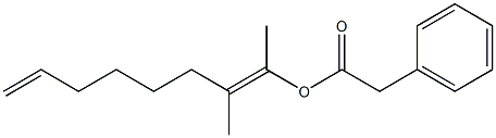 Phenylacetic acid 1,2-dimethyl-1,7-octadienyl ester Structure