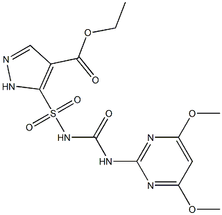 5-(4,6-Dimethoxy-2-pyrimidinylaminocarbonylsulfamoyl)-1H-pyrazole-4-carboxylic acid ethyl ester,,结构式