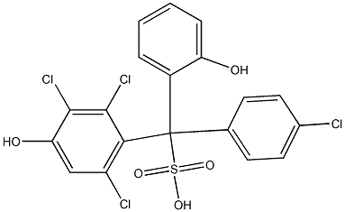 (4-Chlorophenyl)(2,3,6-trichloro-4-hydroxyphenyl)(2-hydroxyphenyl)methanesulfonic acid Struktur