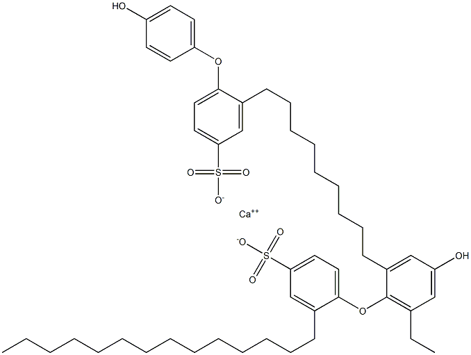Bis(4'-hydroxy-2-tetradecyl[oxybisbenzene]-4-sulfonic acid)calcium salt Struktur