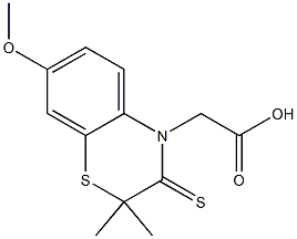 7-Methoxy-2,2-dimethyl-2,3-dihydro-3-thioxo-4H-1,4-benzothiazine-4-acetic acid Structure