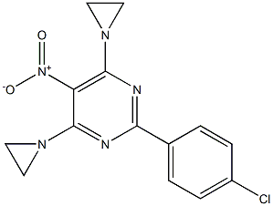 4,6-Bis(1-aziridinyl)-2-(p-chlorophenyl)-5-nitropyrimidine,,结构式
