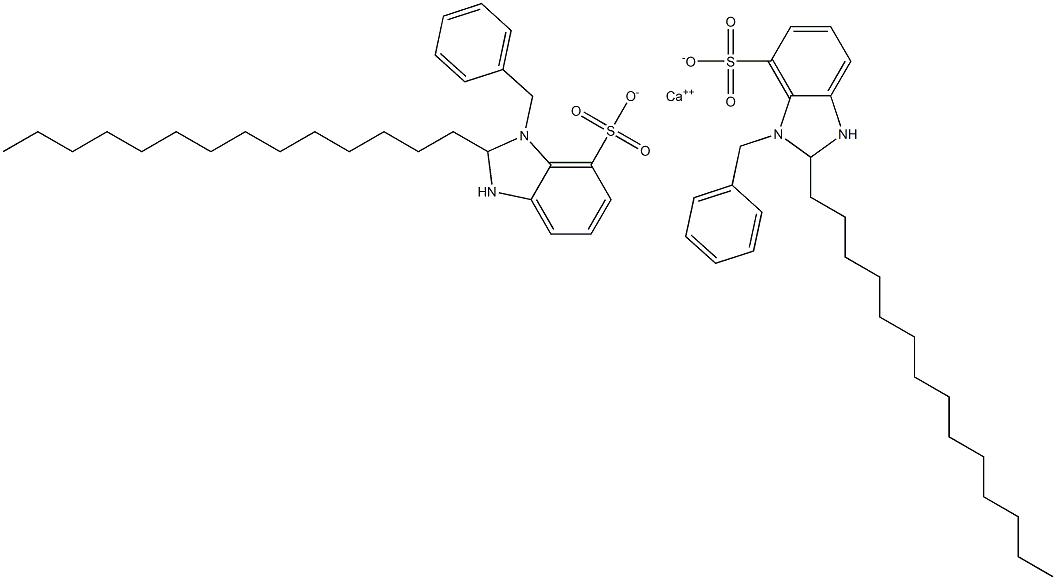 Bis(1-benzyl-2,3-dihydro-2-tetradecyl-1H-benzimidazole-7-sulfonic acid)calcium salt Structure