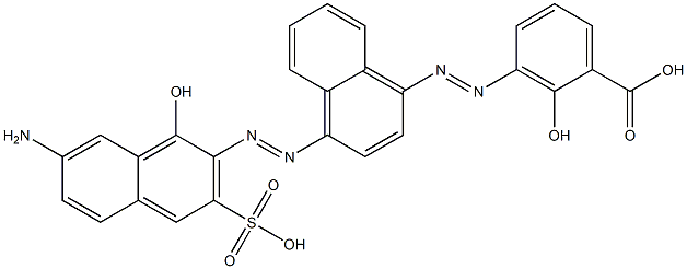 3-[4-(7-アミノ-3-スルホ-1-ヒドロキシ-2-ナフタレニルアゾ)-1-ナフタレニルアゾ]-2-ヒドロキシ安息香酸 化学構造式