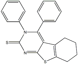 5,6,7,8-Tetrahydro-3-phenyl-4-phenyl[1]benzothieno[2,3-d]pyrimidine-2(3H)-thione,,结构式