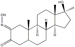 (17S)-17-Hydroxy-2-(hydroxyimino)-17-methylandrostan-3-one Struktur