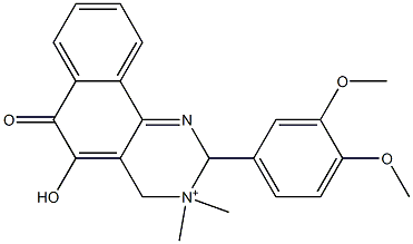 2,3,4,6-Tetrahydro-5-hydroxy-6-oxo-2-(3,4-dimethoxyphenyl)-3,3-dimethylbenzo[h]quinazolin-3-ium,,结构式