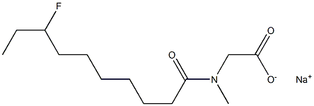 N-(8-フルオロカプリノイル)-N-メチルグリシンナトリウム 化学構造式