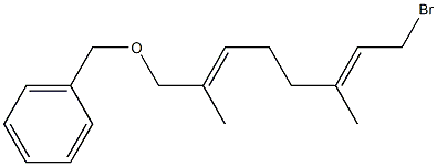 [(2E,6E)-8-ベンジルオキシ-3,7-ジメチル-2,6-オクタジエニル]ブロミド 化学構造式