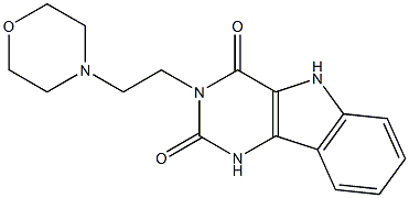3-(2-モルホリノエチル)-1H-ピリミド[5,4-b]インドール-2,4(3H,5H)-ジオン 化学構造式
