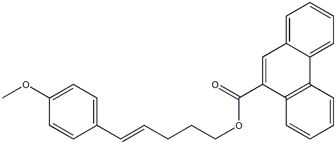 Phenanthrene-9-carboxylic acid (E)-5-(4-methoxyphenyl)4-pentenyl ester Structure