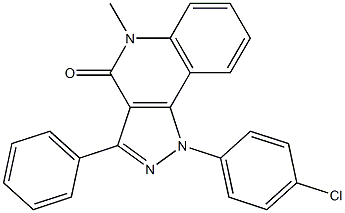 1-(4-クロロフェニル)-3-フェニル-5-メチル-1H-ピラゾロ[4,3-c]キノリン-4(5H)-オン 化学構造式