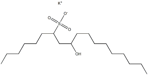 9-Hydroxyoctadecane-7-sulfonic acid potassium salt,,结构式