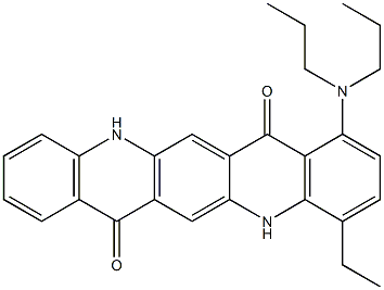 1-(Dipropylamino)-4-ethyl-5,12-dihydroquino[2,3-b]acridine-7,14-dione,,结构式