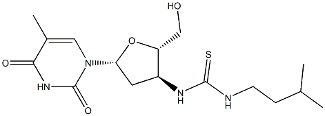 5-Methyl-3'-[[isopentylamino(thiocarbonyl)]amino]-2',3'-dideoxyuridine Structure