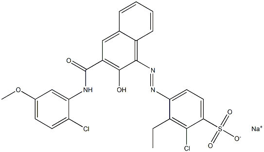 2-Chloro-3-ethyl-4-[[3-[[(2-chloro-5-methoxyphenyl)amino]carbonyl]-2-hydroxy-1-naphtyl]azo]benzenesulfonic acid sodium salt|