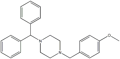 1-Diphenylmethyl-4-(p-methoxybenzyl)piperazine Struktur