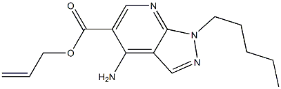 1-Pentyl-4-amino-1H-pyrazolo[3,4-b]pyridine-5-carboxylic acid 2-propenyl ester 结构式