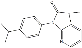 1,3-ジヒドロ-3,3-ジメチル-1-(4-イソプロピルフェニル)-2H-ピロロ[2,3-b]ピリジン-2-オン 化学構造式