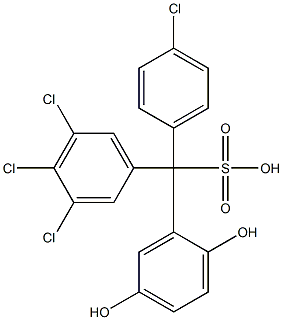 (4-Chlorophenyl)(3,4,5-trichlorophenyl)(2,5-dihydroxyphenyl)methanesulfonic acid,,结构式