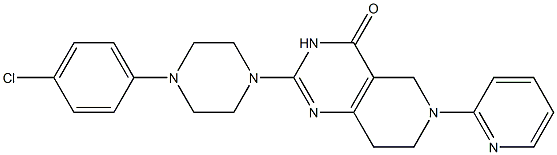 6-(2-Pyridyl)-2-[4-(4-chlorophenyl)piperazino]-5,6,7,8-tetrahydropyrido[4,3-d]pyrimidin-4(3H)-one 结构式