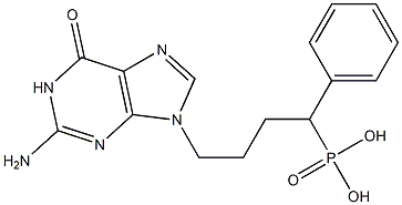 2-Amino-9-(4-phenyl-4-phosphonobutyl)-9H-purin-6(1H)-one Structure