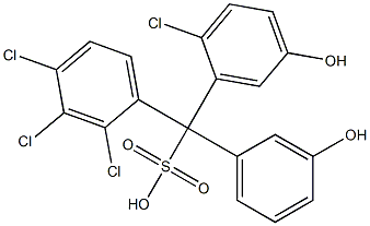 (2-Chloro-5-hydroxyphenyl)(2,3,4-trichlorophenyl)(3-hydroxyphenyl)methanesulfonic acid Struktur