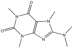 3,7-Dihydro-8-(dimethylamino)-1,3,7-trimethyl-1H-purine-2,6-dione,,结构式