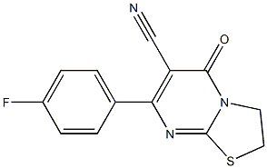2,3-Dihydro-7-(4-fluorophenyl)-5-oxo-5H-thiazolo[3,2-a]pyrimidine-6-carbonitrile,,结构式