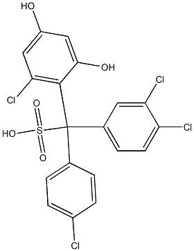 (4-Chlorophenyl)(3,4-dichlorophenyl)(6-chloro-2,4-dihydroxyphenyl)methanesulfonic acid