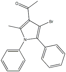 3-Acetyl-4-bromo-1,5-diphenyl-2-methyl-1H-pyrrole,,结构式