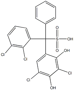 (2,3-Dichlorophenyl)(3,5-dichloro-2,4-dihydroxyphenyl)phenylmethanesulfonic acid,,结构式