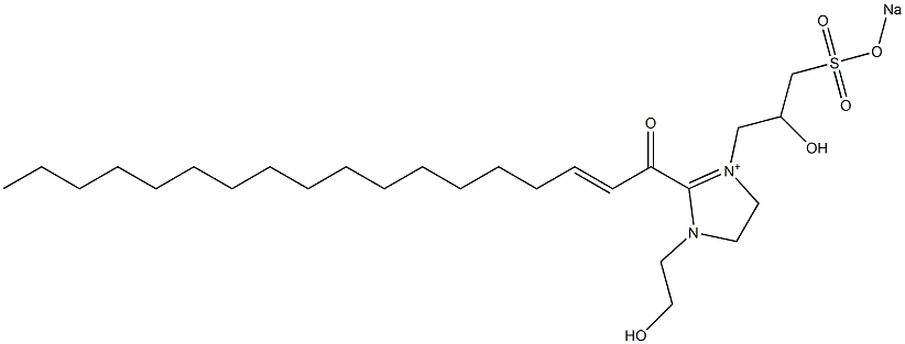 1-(2-Hydroxyethyl)-3-[2-hydroxy-3-(sodiooxysulfonyl)propyl]-2-(2-octadecenoyl)-2-imidazoline-3-ium,,结构式