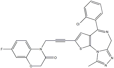 4-(2-Chlorophenyl)-9-methyl-2-[3-[(7-fluoro-2,3-dihydro-3-oxo-4H-1,4-benzoxazin)-4-yl]-1-propynyl]-6H-thieno[3,2-f][1,2,4]triazolo[4,3-a][1,4]diazepine