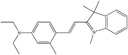 2-[2-[4-(Diethylamino)-2-methylphenyl]vinyl]-1,3,3-trimethyl-3H-indolium,,结构式