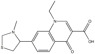 1-Ethyl-1,4-dihydro-7-(3-methylthiazolidin-4-yl)-4-oxoquinoline-3-carboxylic acid Struktur