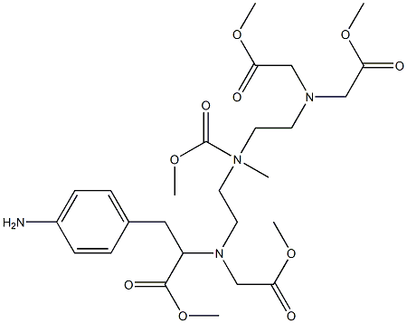 2-[N-(Methoxycarbonylmethyl)-N-[2-[N-methoxycarbonylmethyl-N-[2-bis(methoxycarbonylmethyl)aminoethyl]amino]ethyl]amino]-3-(4-aminophenyl)propionic acid methyl ester Structure