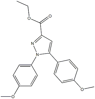 1-(4-メトキシフェニル)-5-(4-メトキシフェニル)-1H-ピラゾール-3-カルボン酸エチル 化学構造式