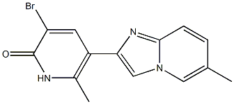 2-[(3-Bromo-6-methyl-1,2-dihydro-2-oxopyridin)-5-yl]-6-methylimidazo[1,2-a]pyridine,,结构式