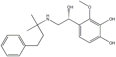 (R)-N-(1,1-Dimethyl-3-phenylpropyl)-2-hydroxy-2-(3,4-dihydroxy-2-methoxyphenyl)ethanamine 结构式