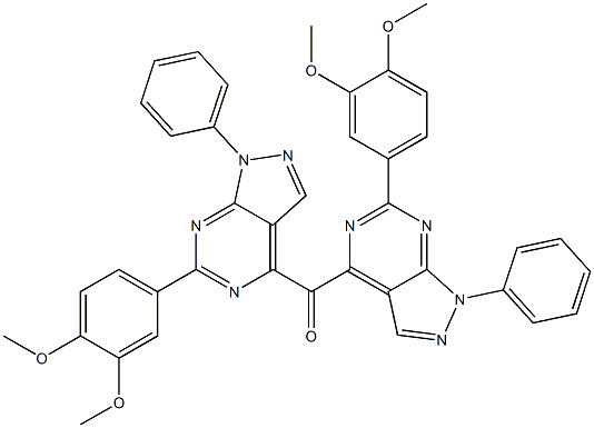 (3,4-Dimethoxyphenyl)(1-phenyl-1H-pyrazolo[3,4-d]pyrimidin-4-yl) ketone,,结构式