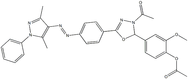 4-Acetyl-5-(4-acetoxy-3-methoxyphenyl)-4,5-dihydro-2-[4-[(3,5-dimethyl-1-phenyl-1H-pyrazol-4-yl)azo]phenyl]-1,3,4-oxadiazole|