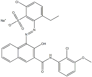 2-Chloro-5-ethyl-6-[[3-[[(2-chloro-3-methoxyphenyl)amino]carbonyl]-2-hydroxy-1-naphtyl]azo]benzenesulfonic acid sodium salt|