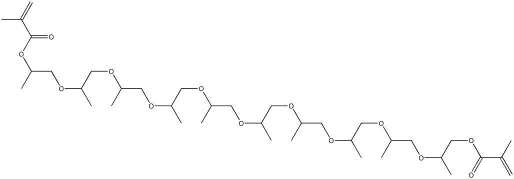Dimethacrylic acid 2,5,8,11,14,17,20,23,26,29-decamethyl-3,6,9,12,15,18,21,24,27-nonaoxanonacosane-1,29-diyl ester,,结构式
