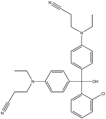 4,4'-[(2-Chlorophenyl)hydroxymethylene]bis[N-ethyl-N-(2-cyanoethyl)aniline],,结构式