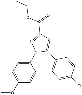 5-(4-Chlorophenyl)-1-(4-methoxyphenyl)-1H-pyrazole-3-carboxylic acid ethyl ester,,结构式