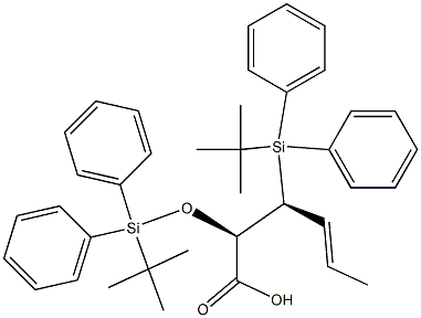 (2R,3S,4E)-2-[[Diphenyl(tert-butyl)silyl]oxy]-3-[diphenyl(tert-butyl)silyl]-4-hexenoic acid Structure