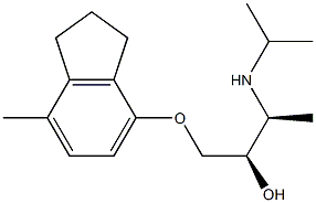(2R,3S)-1-[[(2,3-ジヒドロ-7-メチル-1H-インデン)-4-イル]オキシ]-3-[(1-メチルエチル)アミノ]-2-ブタノール 化学構造式