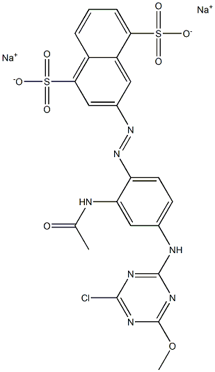 3-[2-Acetylamino-4-(4-chloro-6-methoxy-1,3,5-triazin-2-ylamino)phenylazo]-1,5-naphthalenedisulfonic acid disodium salt Structure