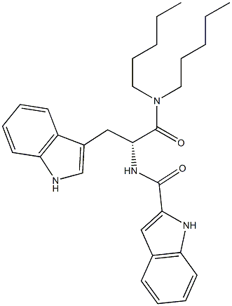 (R)-2-[(1H-Indol-2-yl)carbonylamino]-3-(1H-indol-3-yl)-N,N-dipentylpropanamide,,结构式